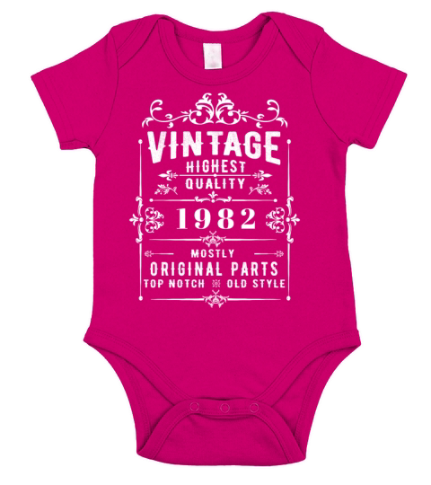Born In 1982 Vintage Short Sleeve Baby One-Piece