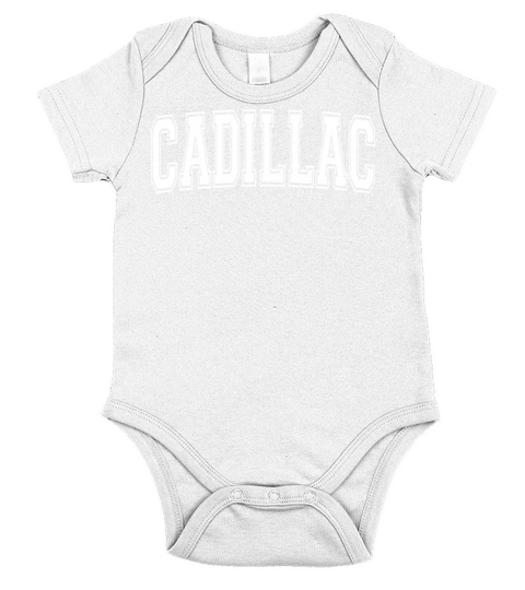 Cadillac Mi Michigan Usa Vintage Sports Varsity St Short Sleeve Baby One-Piece