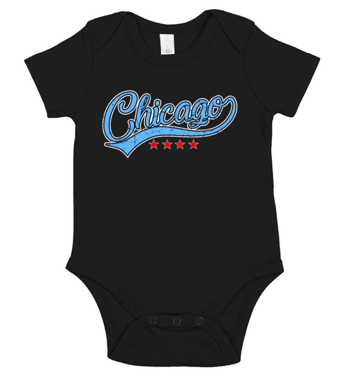 Chicago Retro Vintage Style Short Sleeve Baby One-Piece