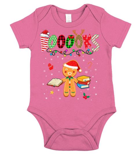 Christmas Gingerbread Books Librarian Teacher Short Sleeve Baby One-Piece