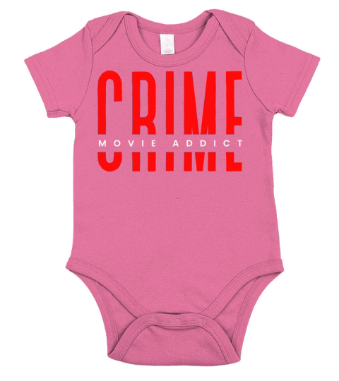 Crime movie addict red and white typography design Short Sleeve Baby One-Piece