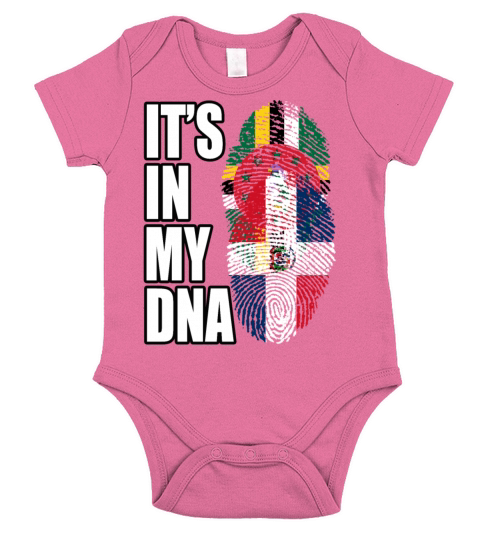 Dominican And Dominican Mix Heritage DNA Flag Short Sleeve Baby One-Piece