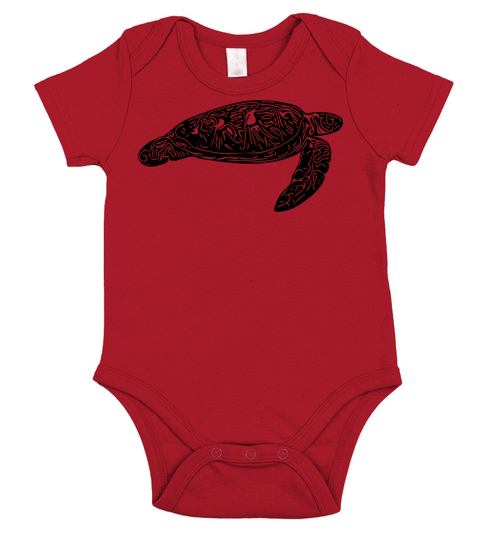 Elegant Floating Vintage Water Turtle Short Sleeve Baby One-Piece