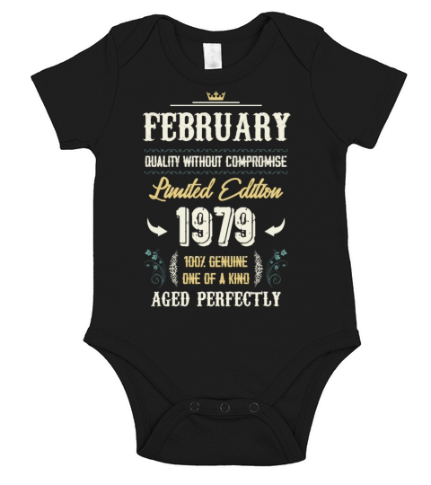 February 1979 Vintage Birthday Present Short Sleeve Baby One-Piece