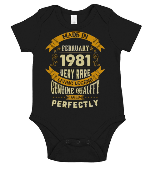 February 1981 Vintage Birthday Present Short Sleeve Baby One-Piece