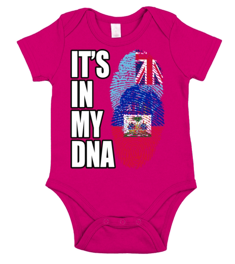 Fijian And Haitian Mix Heritage DNA Flag Short Sleeve Baby One-Piece