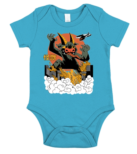 Giant Goat Sunset Japanese Short Sleeve Baby One-Piece