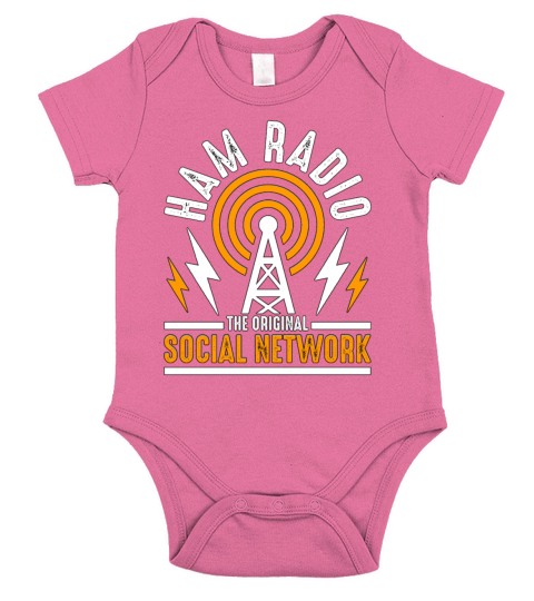 Ham Radio The Original Social Network Radio Tower Short Sleeve Baby One-Piece
