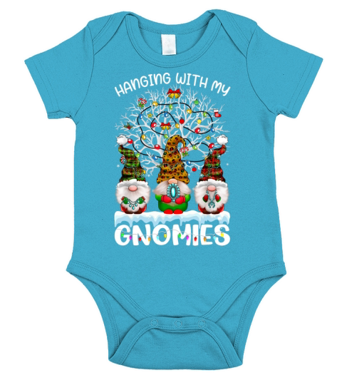 Hanging With My Gnomies Nordic Santa Gnome Christm Short Sleeve Baby One-Piece