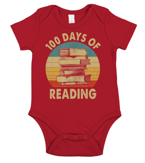 Happy 100 Days Of School Reading Student Teacher Short Sleeve Baby One-Piece