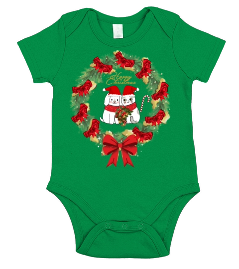 Happy Christmas Short Sleeve Baby One-Piece