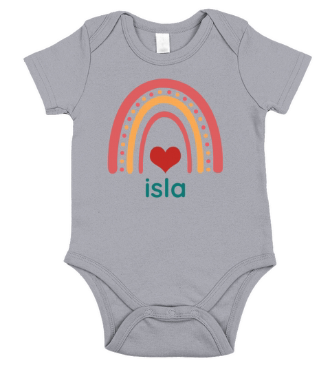 isla Vintage Boho Rainbow Short Sleeve Baby One-Piece