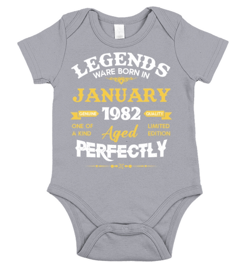 January 1982 Vintage Birthday Present Short Sleeve Baby One-Piece