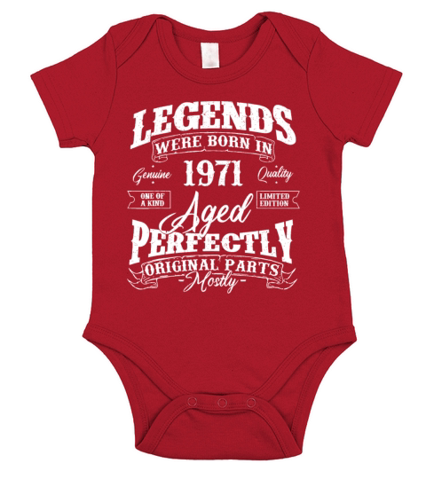 Legends Were Born In 1971 Year Of Birth Birthdayaw Short Sleeve Baby One-Piece