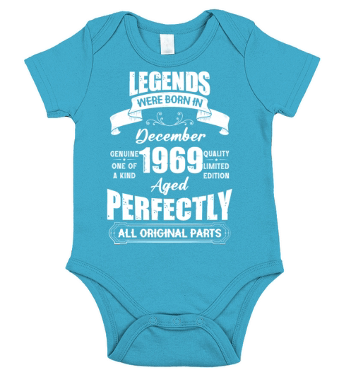 Legends Were Born In December 1969 Birthday Short Sleeve Baby One-Piece