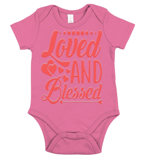 Loved And Blessed Couple Lover Heart Romance Valen Short Sleeve Baby One-Piece
