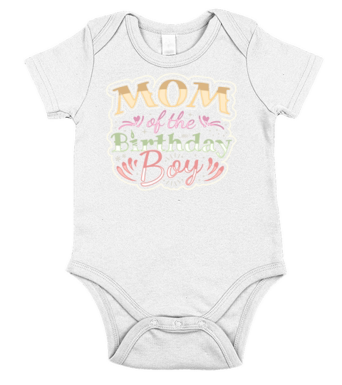 MOM OF THE BIRTHDAY BOY - BIRTHDAY PARTY Short Sleeve Baby One-Piece