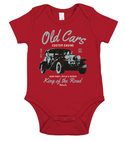 Old Cars Classic Car Vintage Sportscar Short Sleeve Baby One-Piece