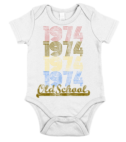 Old School 1974 Vintage Retro Shirt Short Sleeve Baby One-Piece