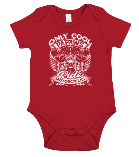 Only cool papaws ride motorcycles - vintage Short Sleeve Baby One-Piece