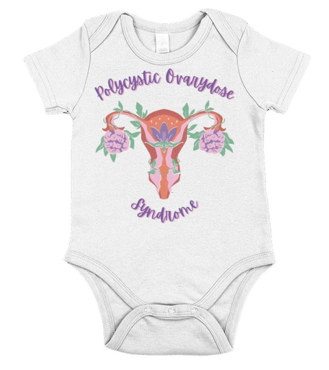 Polycystic Ovarydose Syndrome Female Uterus Purple Short Sleeve Baby One-Piece