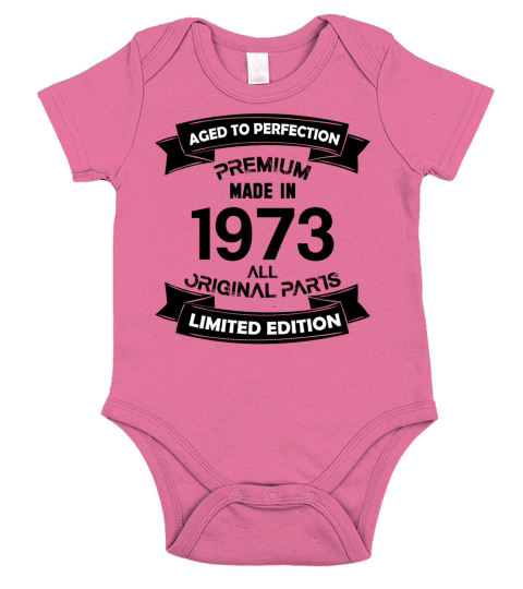 Premium Vintage 1973 Short Sleeve Baby One-Piece
