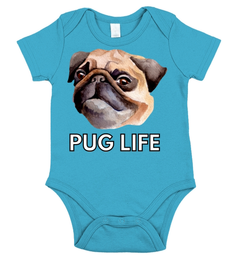 Pug Life Cute Kawaii Funny Dog Short Sleeve Baby One-Piece