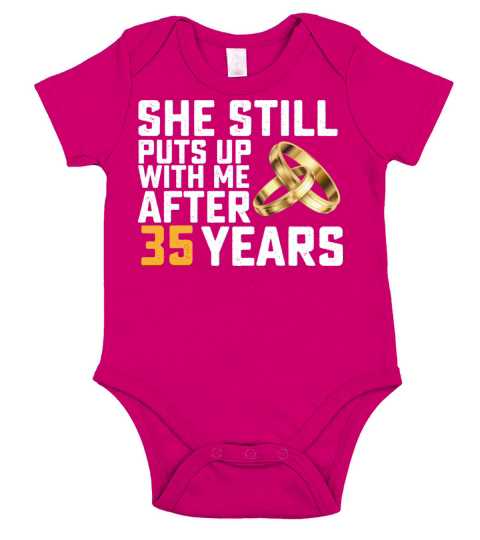 She Still Puts Up With Me After 35 Years Short Sleeve Baby One-Piece