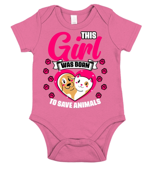 This Girl Was Born To Save Animals Veterinary Crew Short Sleeve Baby One-Piece