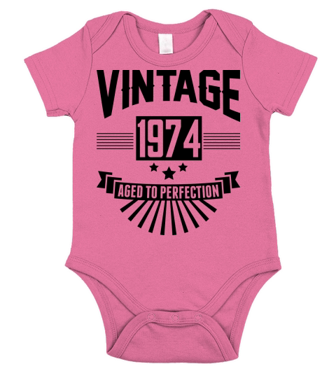 VINTAGE 1974 - Aged To Perfection Short Sleeve Baby One-Piece