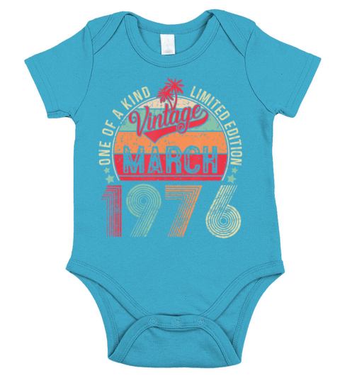 Vintage 47 Year Old March 1976 Limited Edition Short Sleeve Baby One-Piece