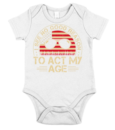 Vintage Act My Age Funny Pun Sayings Adult Humors Short Sleeve Baby One-Piece
