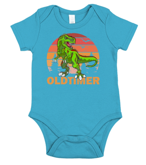 Vintage Dino T-Rex Men Dad Fathers Day Short Sleeve Baby One-Piece