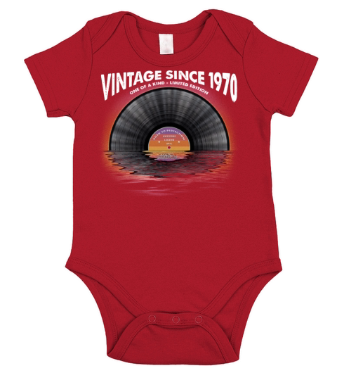 Vintage since 1970 Retro Disco Music Vintage Short Sleeve Baby One-Piece