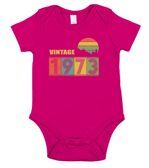 Vintage Since 1973 46th Years T-Shirt Gifts Short Sleeve Baby One-Piece