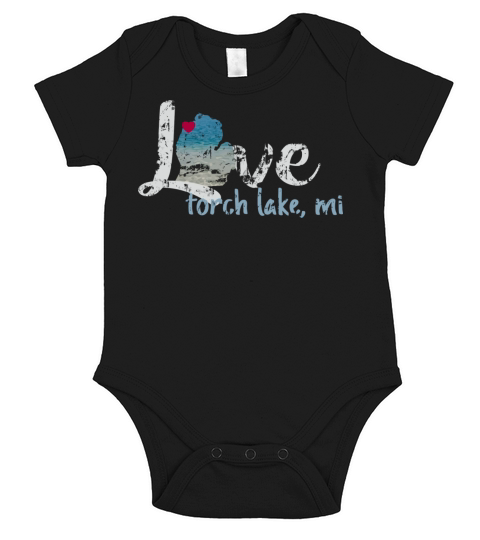 Vintage Torch Lake Traverse City Michigan Love Short Sleeve Baby One-Piece