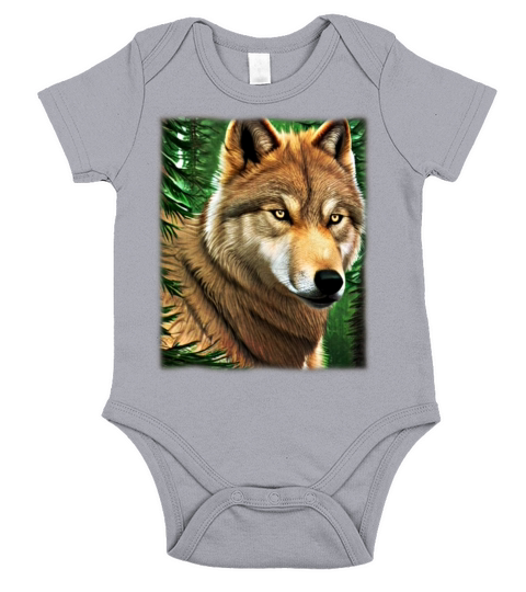 Wolf artwork design predator face imprint Short Sleeve Baby One-Piece
