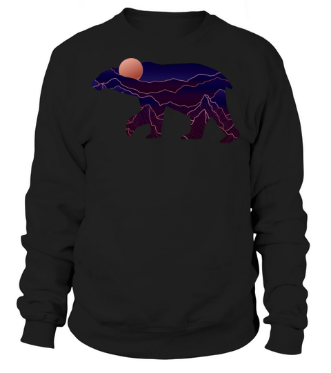 Bear With Abstract Mountain Sweatshirt Unisex