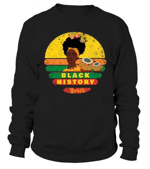 Black History month retro vintage afro hair woman Sweatshirt Unisex