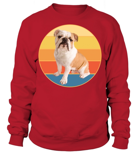 Bulldog Dog Breed Vintage Retro Sunset Sweatshirt Unisex