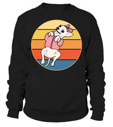 Cute Chihuahua Dog Breed Vintage Retro Sunset Sweatshirt Unisex