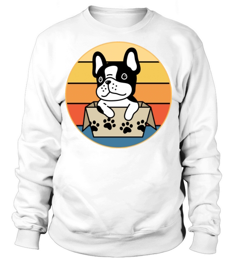 French Bulldog Dog Breed Vintage Retro Sunset Sweatshirt Unisex