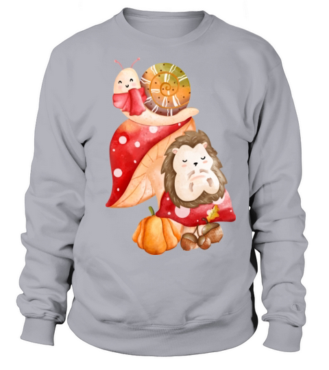 sleeping hedgehog and snail friend watercolor Sweatshirt Unisex