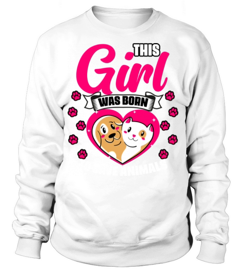 This Girl Was Born To Save Animals Veterinary Crew Sweatshirt Unisex