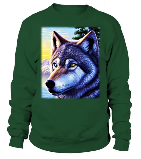 Wolf artwork design predator face imprint Sweatshirt Unisex