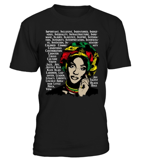 Black history month african women words design268 T-Shirt Unisex