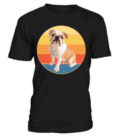 Bulldog Dog Breed Vintage Retro Sunset T-Shirt Unisex
