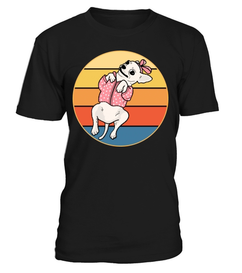 Cute Chihuahua Dog Breed Vintage Retro Sunset T-Shirt Unisex