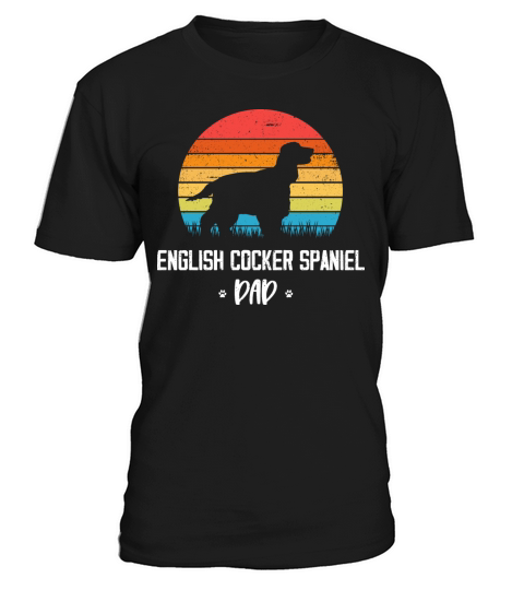 English Cocker Spaniel Dad Retro Vintage T-Shirt Unisex