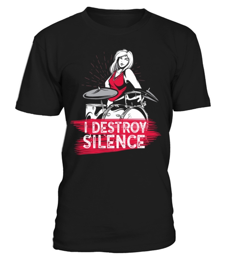 I Destroy Silence Drummer Band Music Beat Drum T-Shirt Unisex